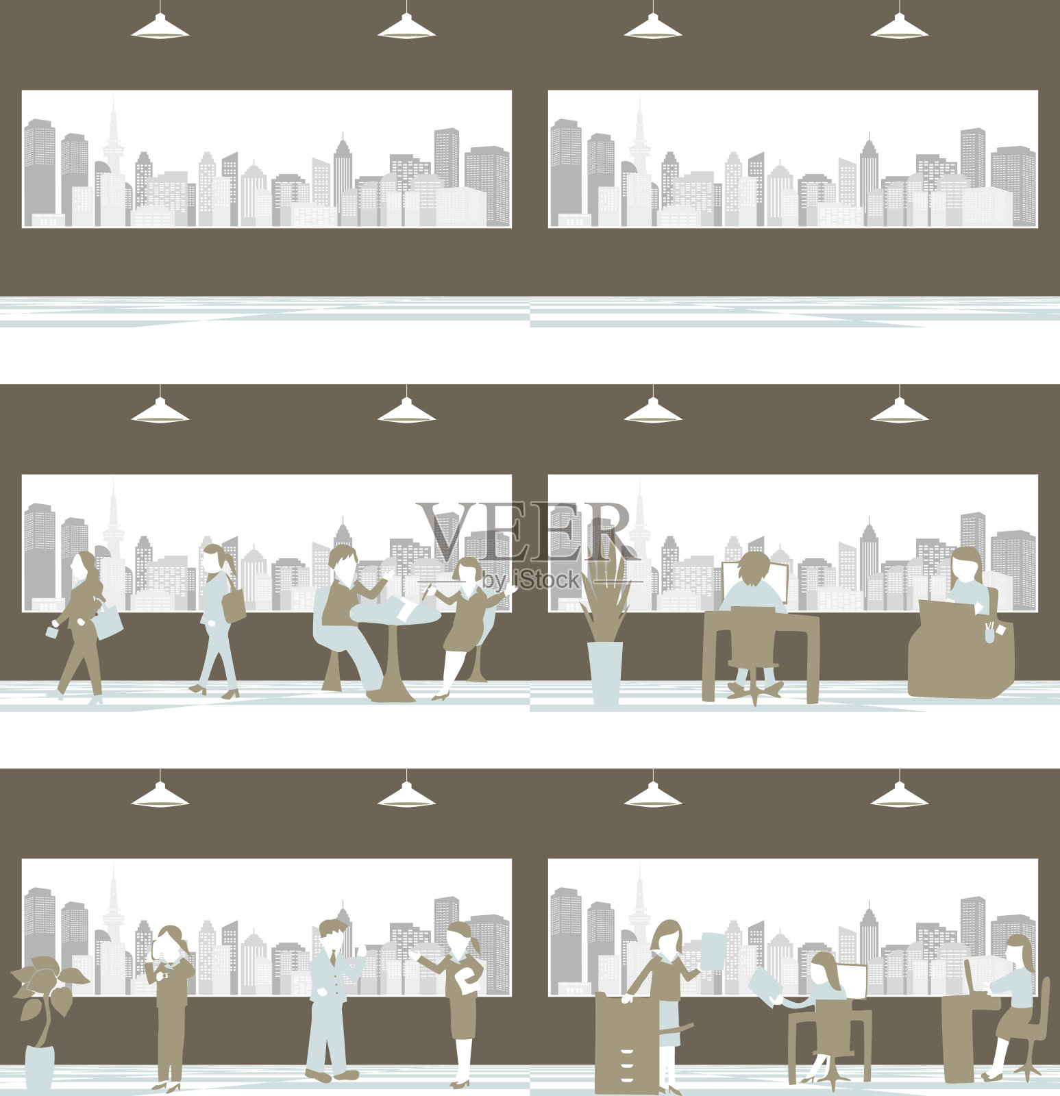 上班族,商人和城市人插画图片素材