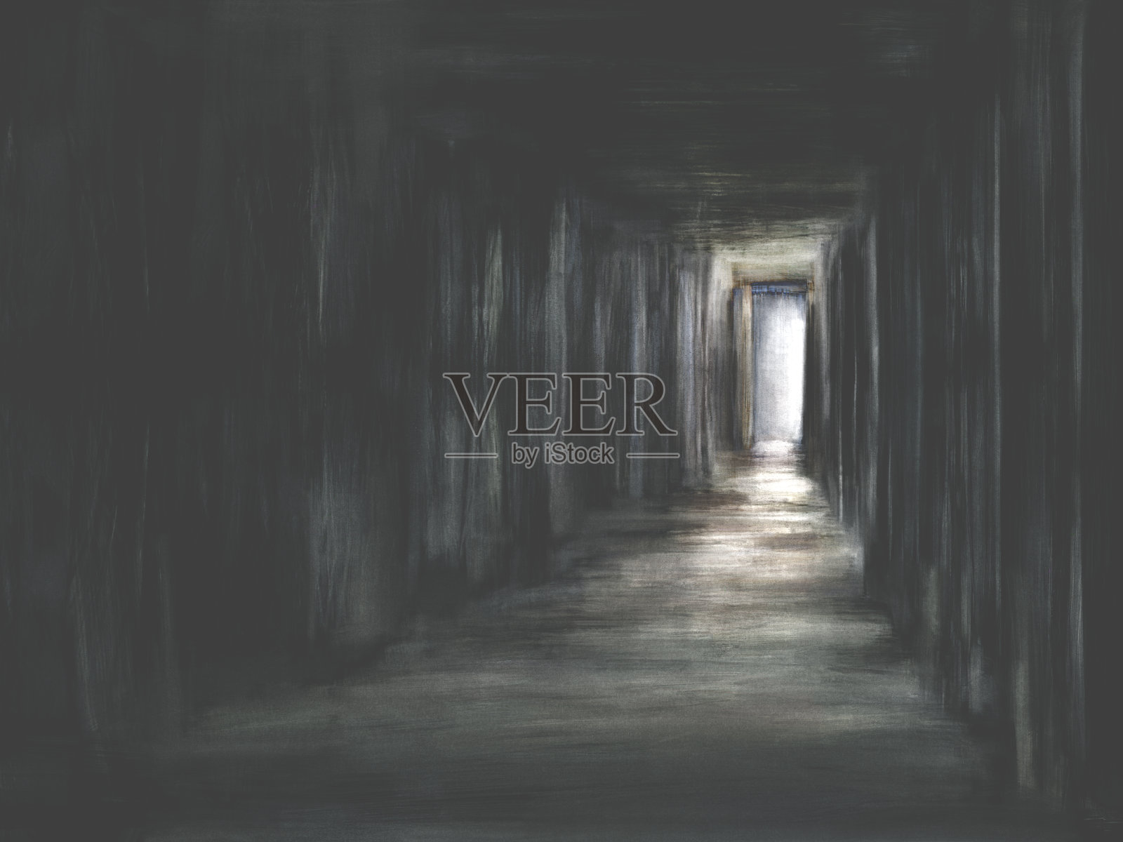 令人毛骨悚然的黑暗可怕的门的插图插画图片素材