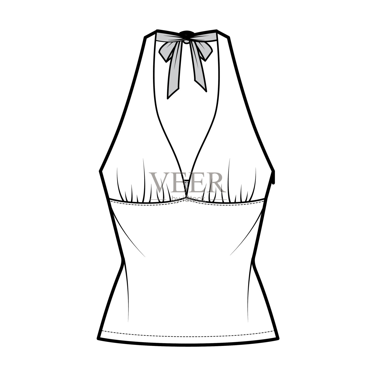 顶部帝国接缝和领结吊带坦克技术插画图片素材