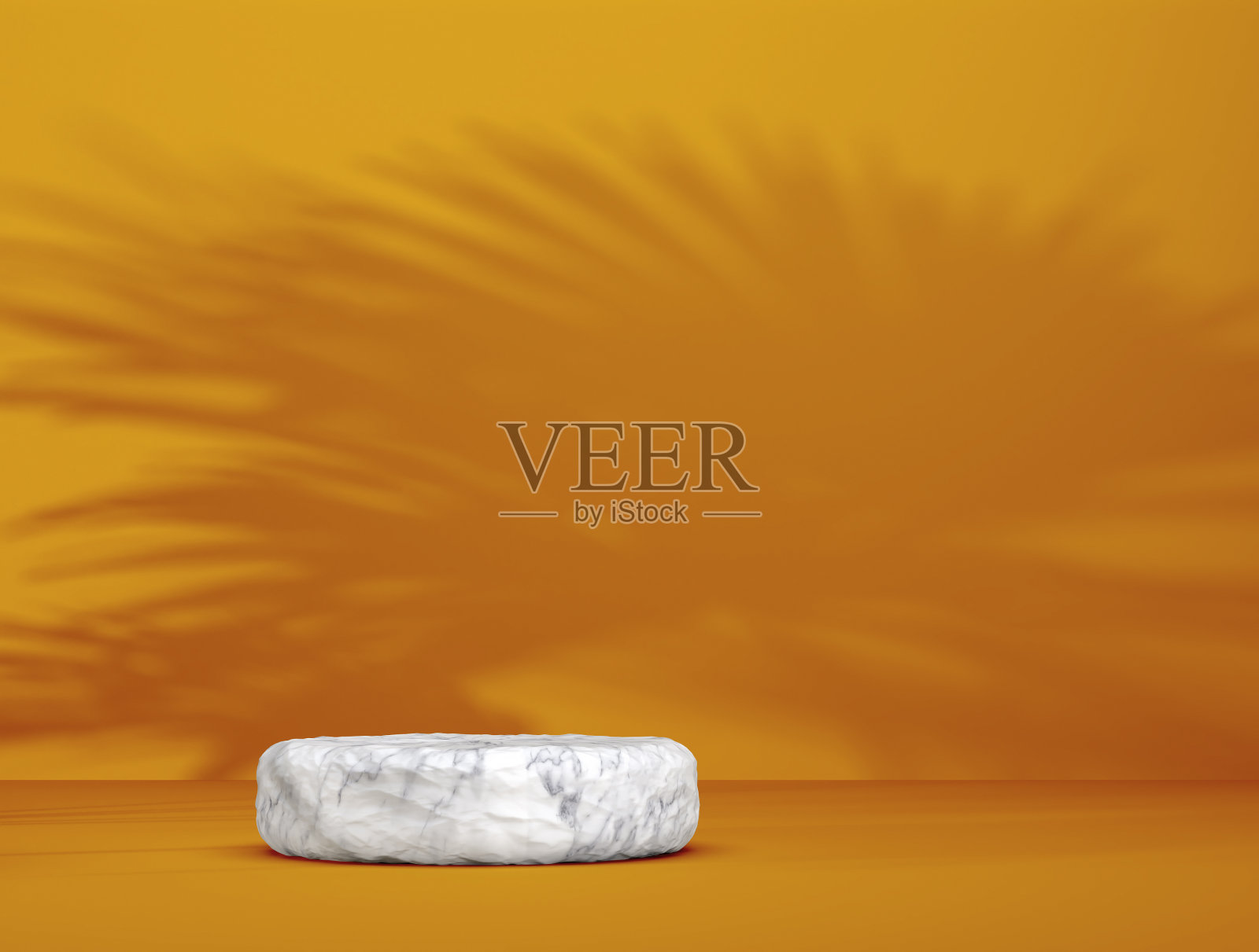 抽象大理石模板作为展示舞台,背景前有叶影照片摄影图片