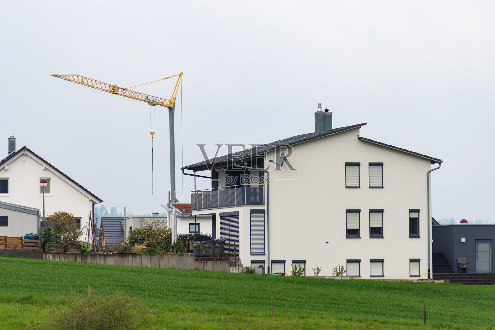 德国新开发区用建筑起重机照片摄影图片