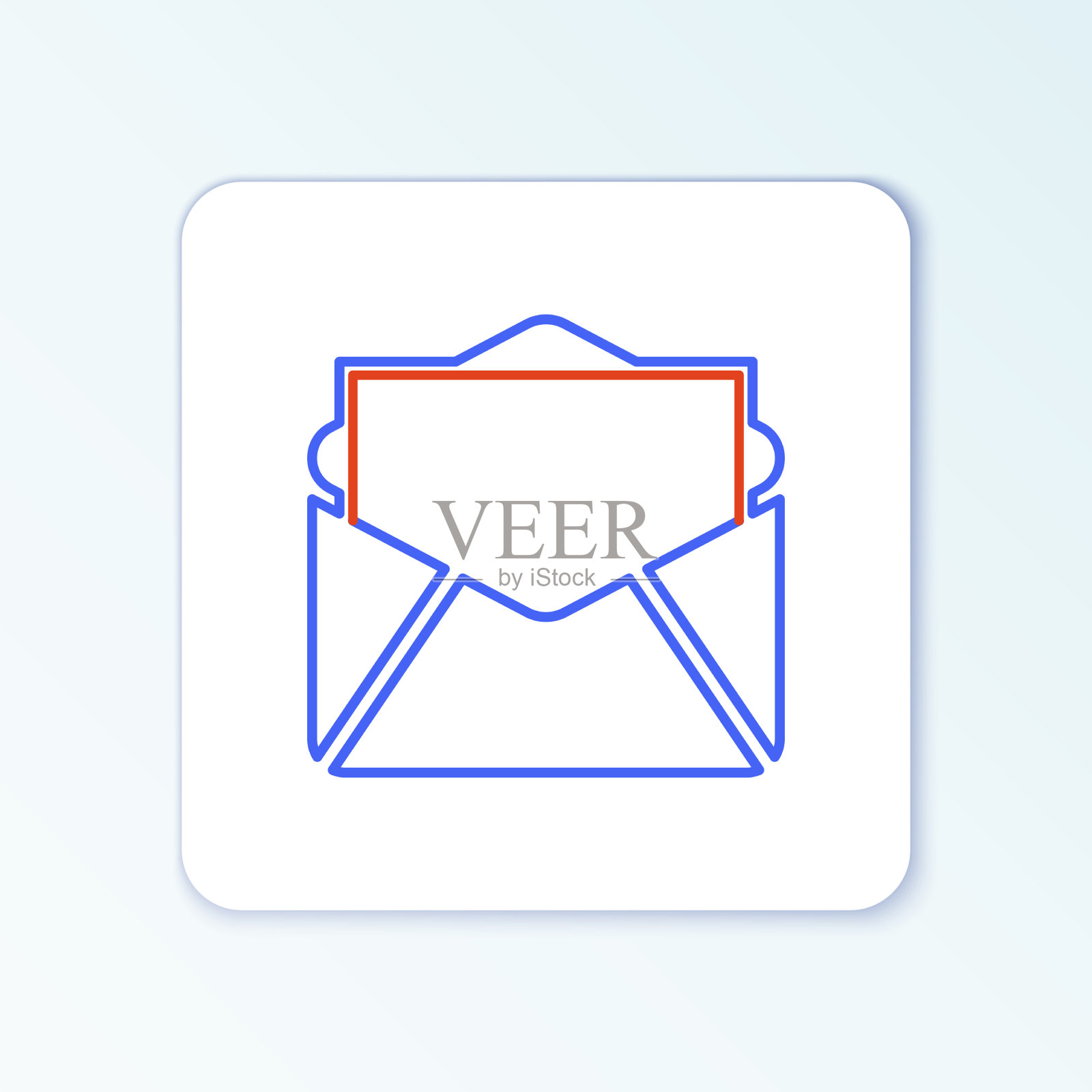 线邮件和电子邮件图标隔离在白色图标素材