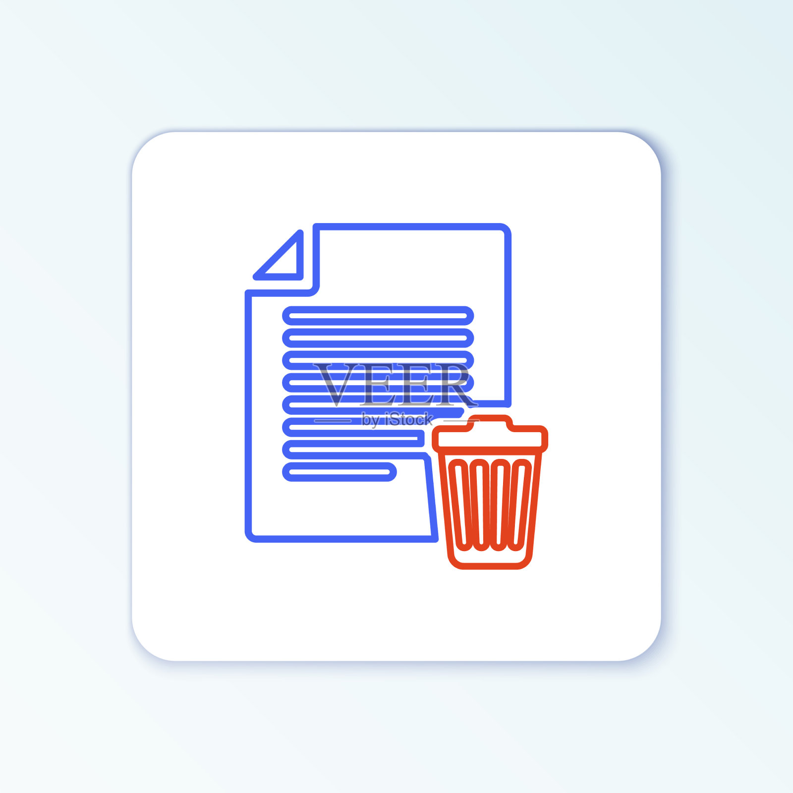 行删除文件文档图标隔离在白色插画图片素材