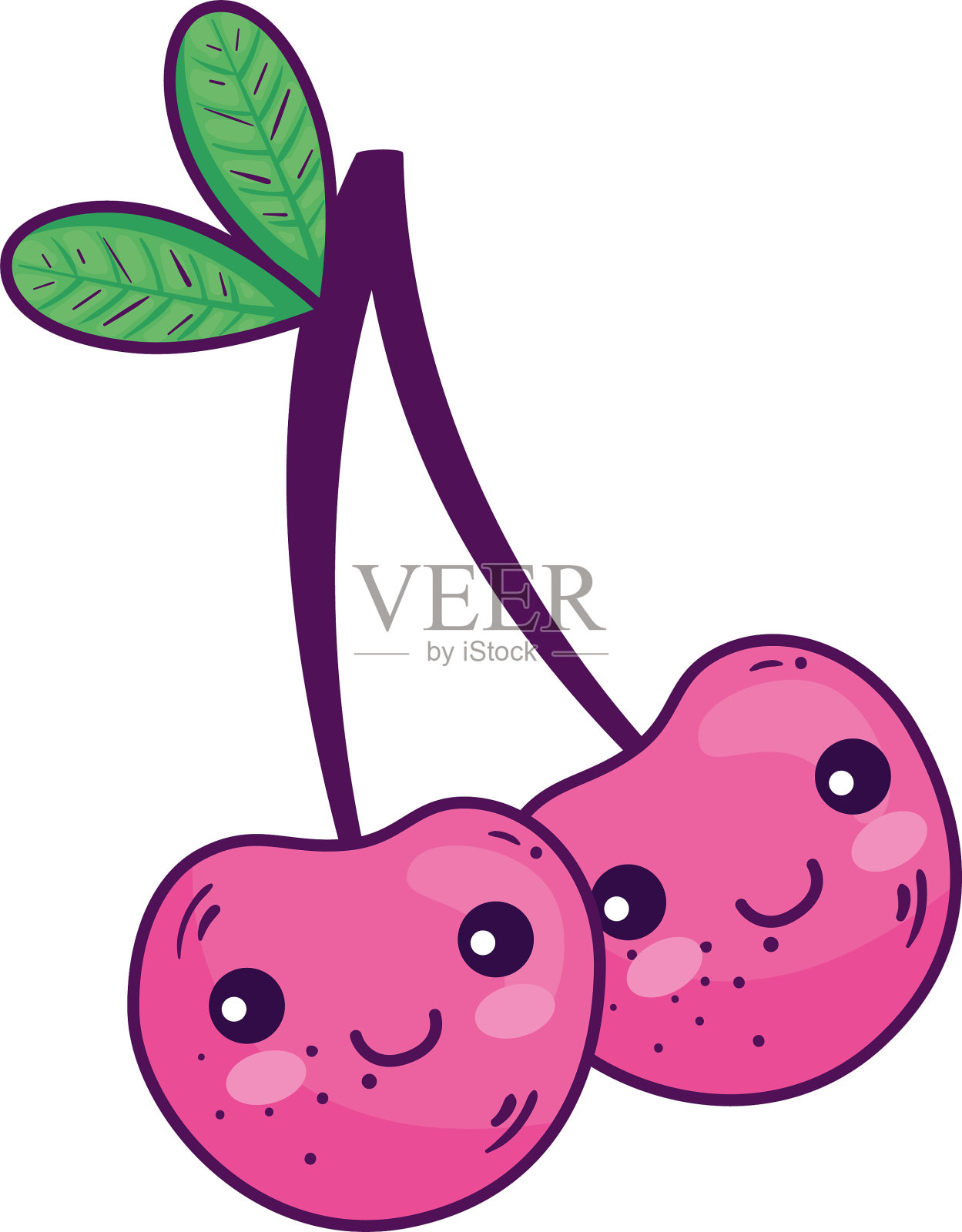 可爱樱桃卡通设计设计元素图片