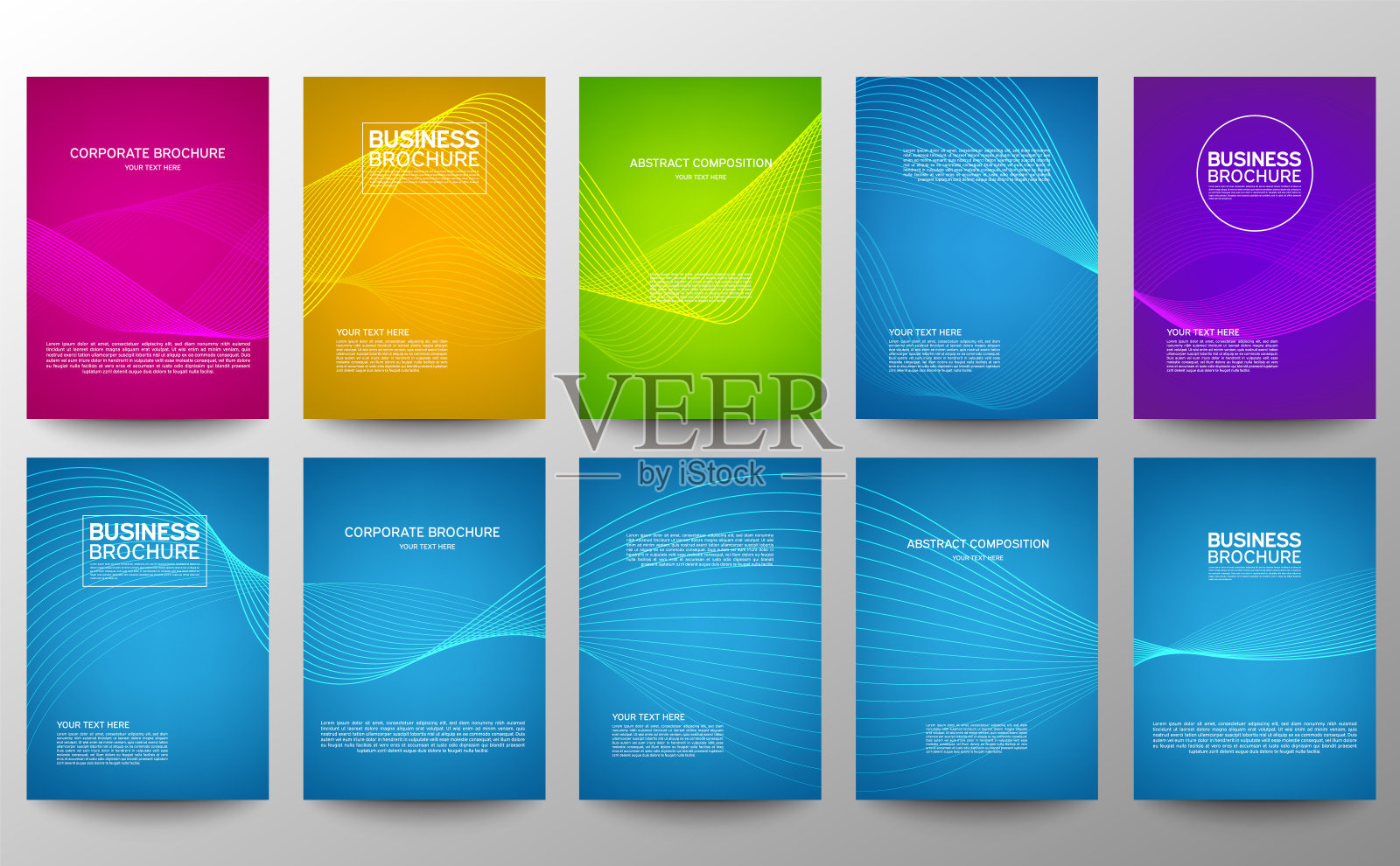 覆盖几何最小。集。矢量抽象线条图案的海报设计。一套商业小册子模板。很酷的梯度。图形模式的年度专辑背景。设计模板素材