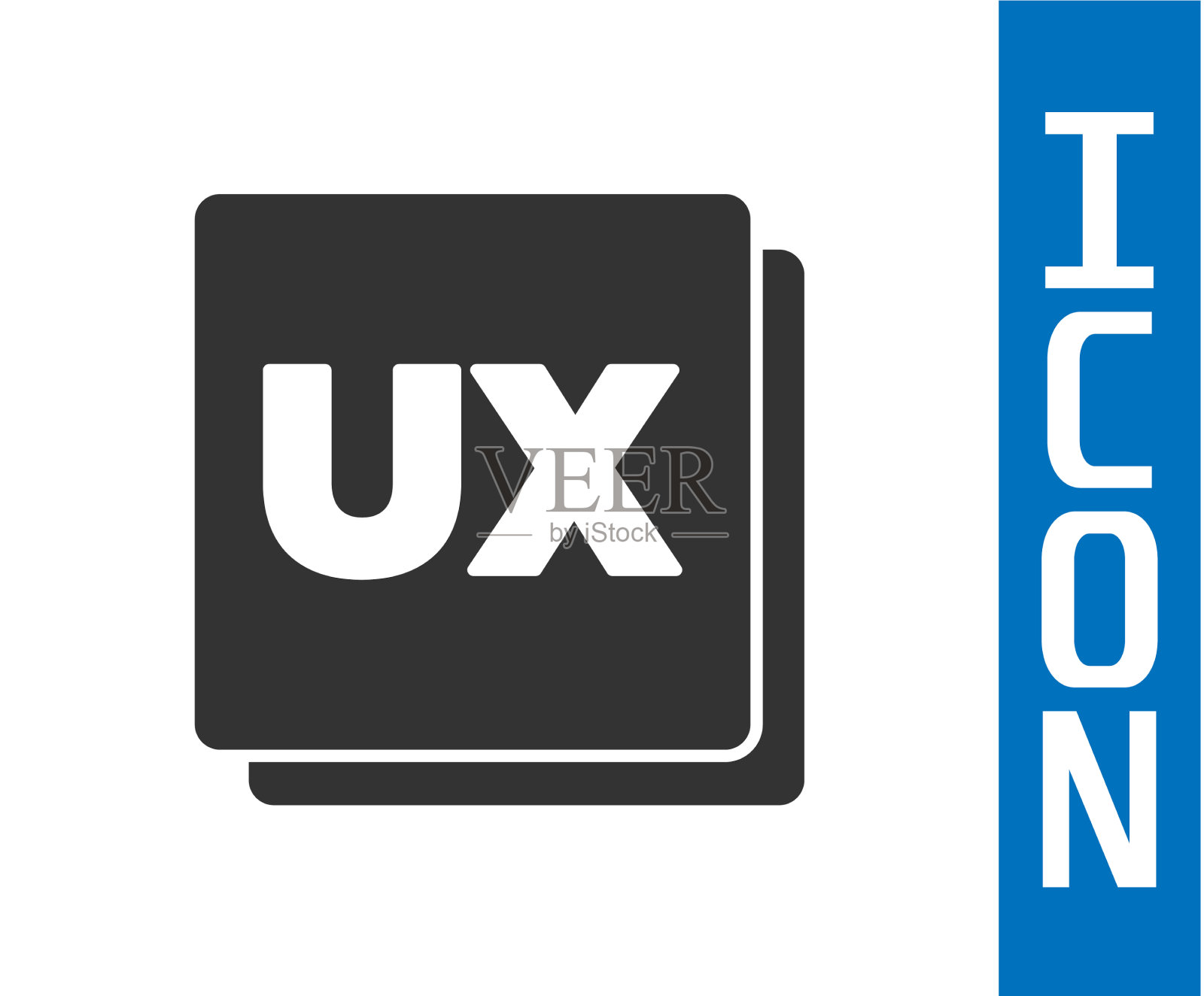 灰色UI或ux设计图标孤立在白色上插画图片素材