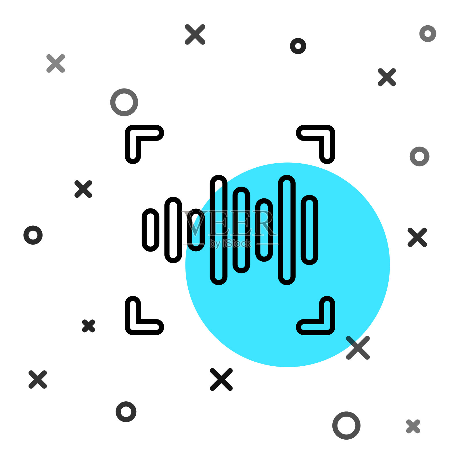 黑线语音识别图标隔离开图标素材