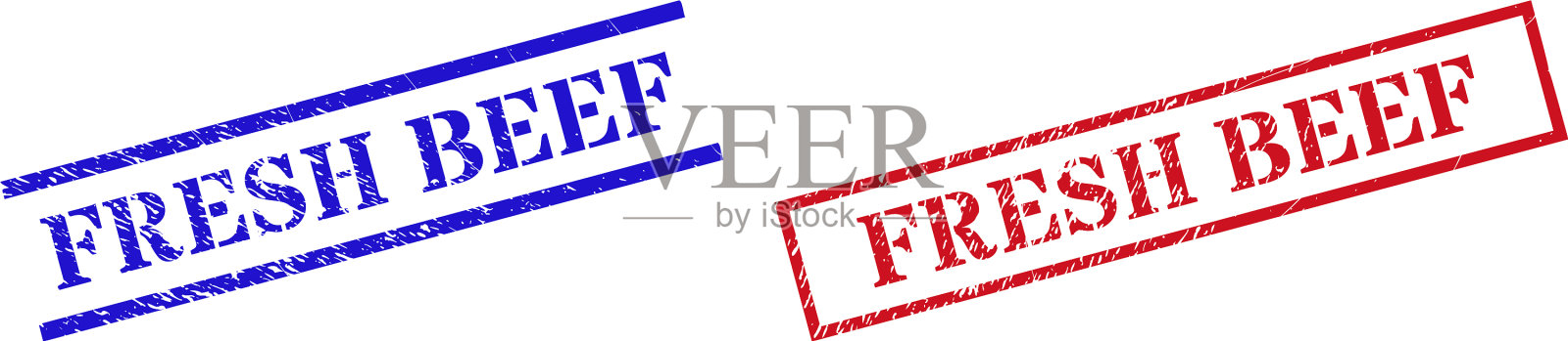 鲜嫩牛肉纹理用橡胶印水印插画图片素材