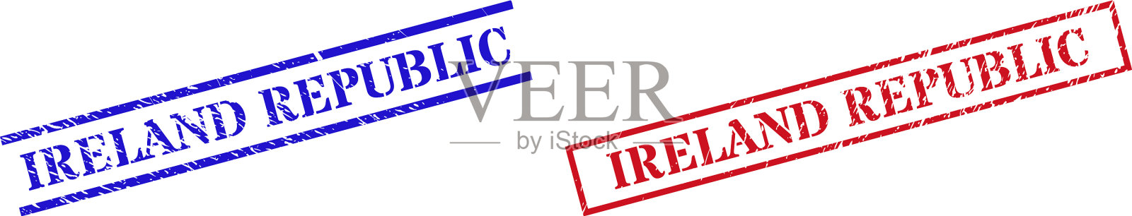 爱尔兰共和国纹理刮花印章邮票插画图片素材