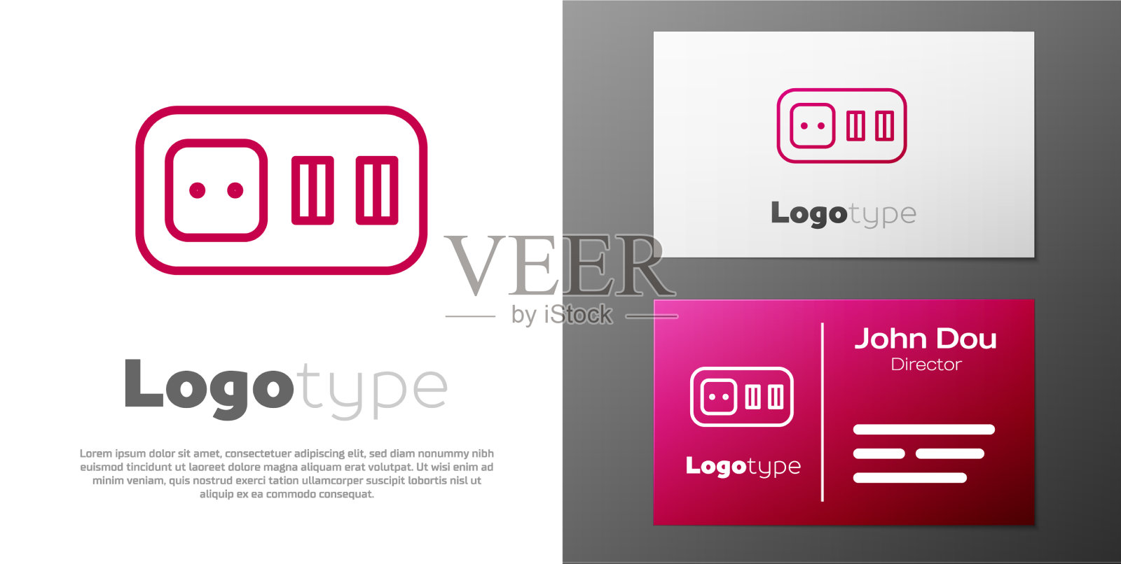 标志型线电源插座图标隔离上图标素材