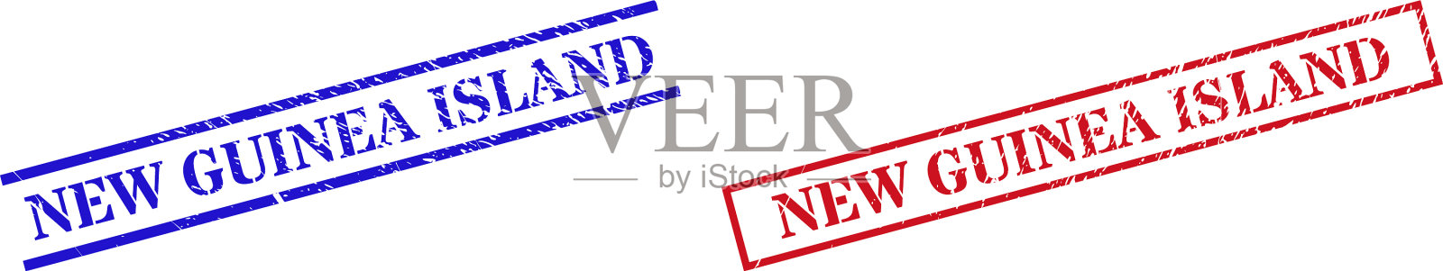 新几内亚岛用垃圾橡胶印章密封插画图片素材