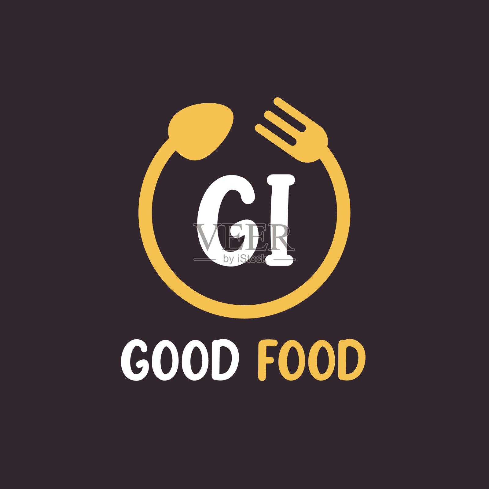 Gi标志设计以餐厅字母为概念插画图片素材