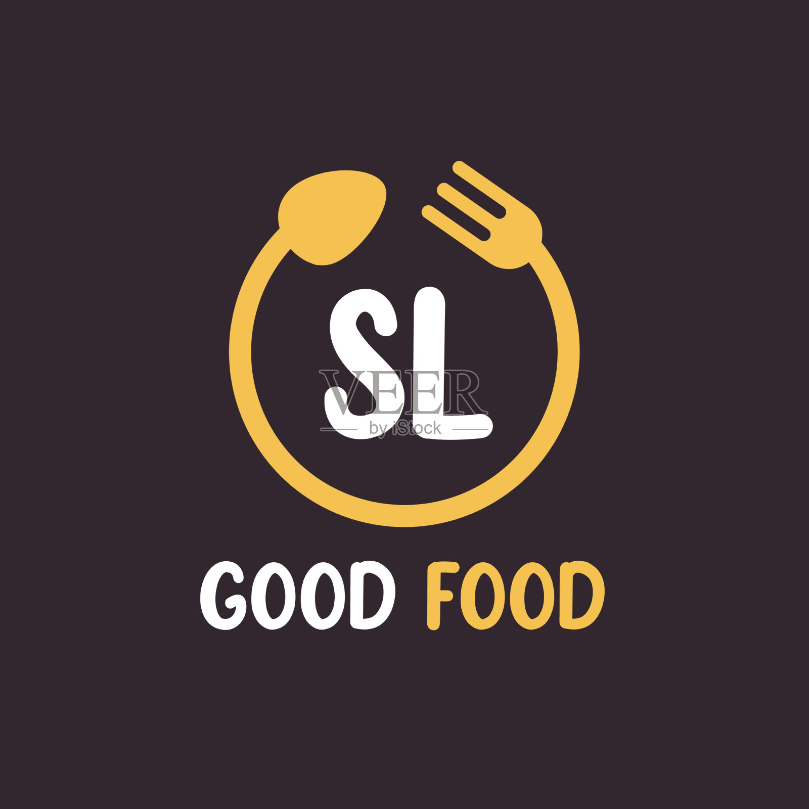 Sl字母标志设计具有餐厅理念插画图片素材