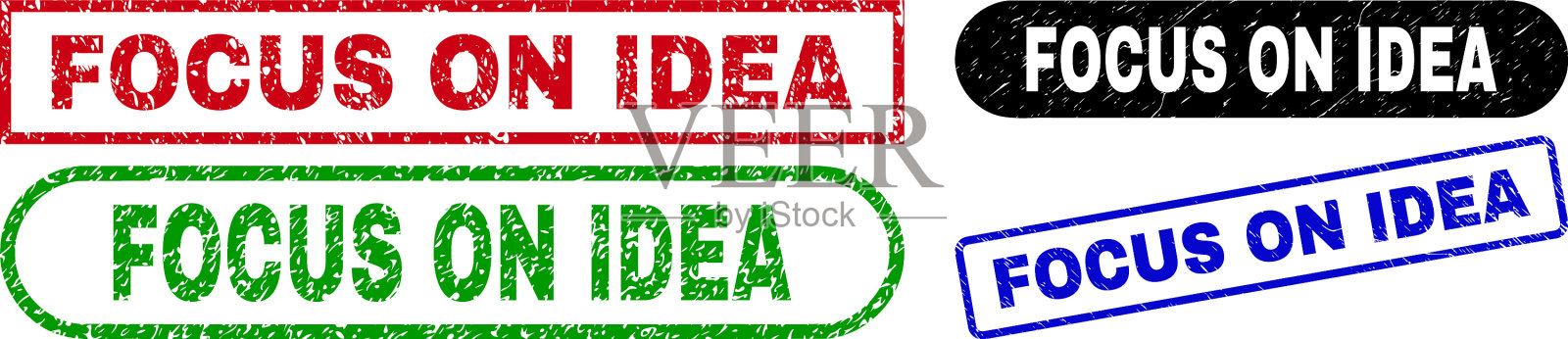 集中思想矩形水印与腐蚀插画图片素材