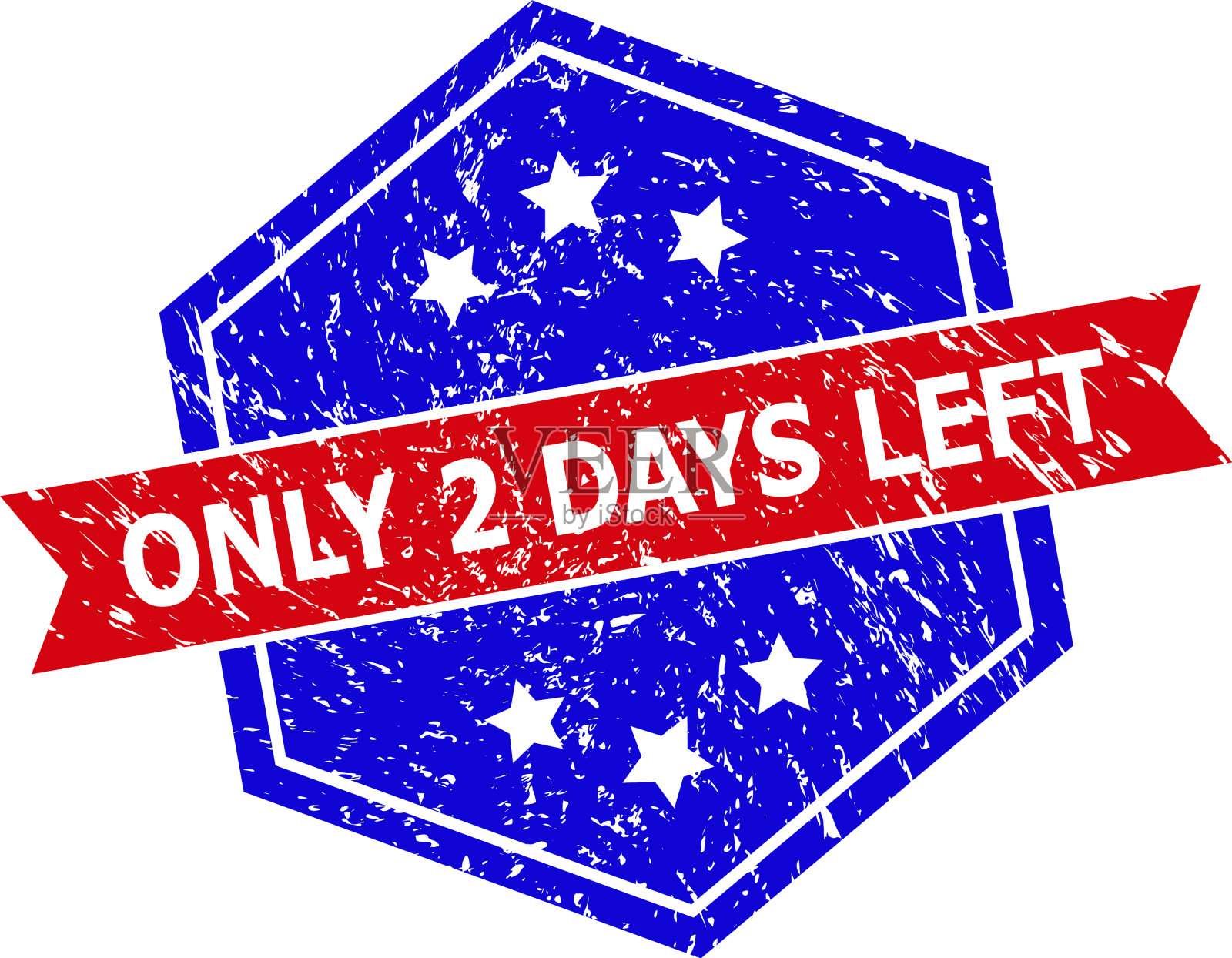 六边形双色只剩下2天的印章用设计元素图片