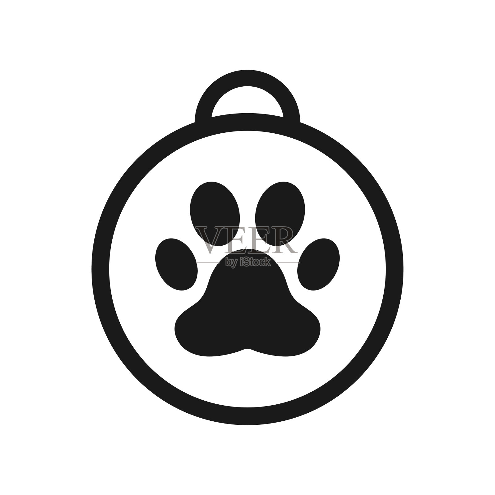 动物爪子图标。平面设计。奖象征图标。宠物展冠军的奖牌概念。矢量插图。插画图片素材