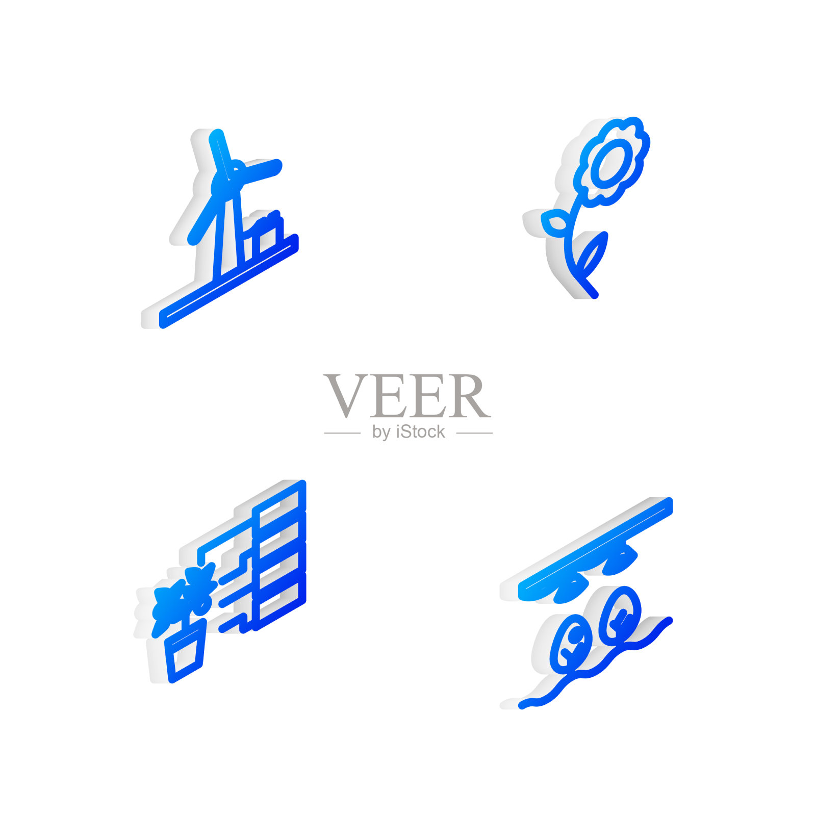 集花式风机等距线分析图标素材