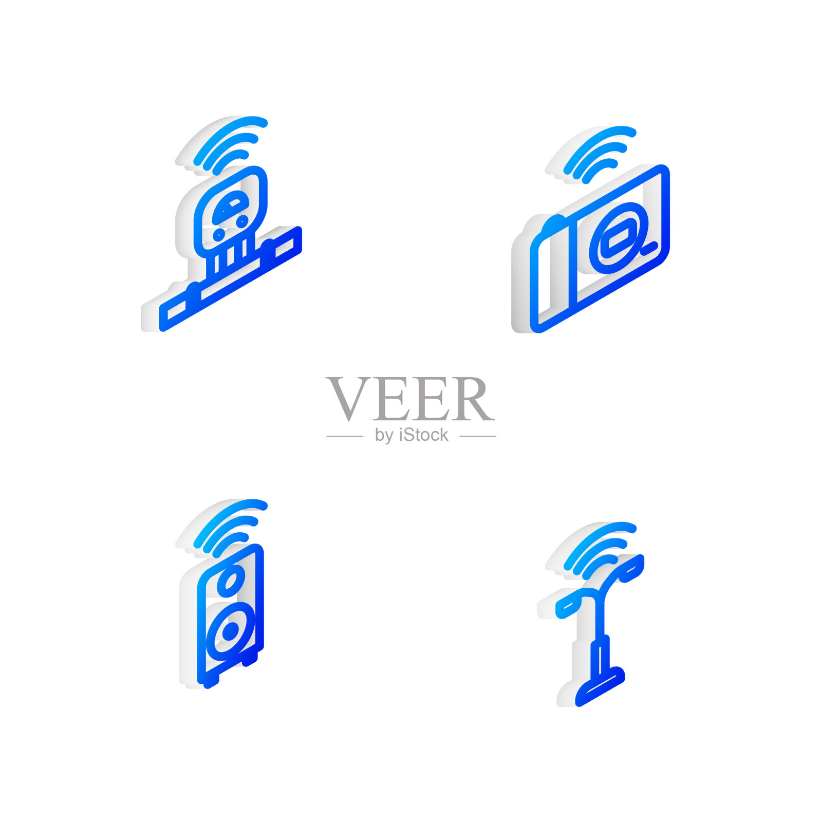 设置智能相机等距线传感器图标素材
