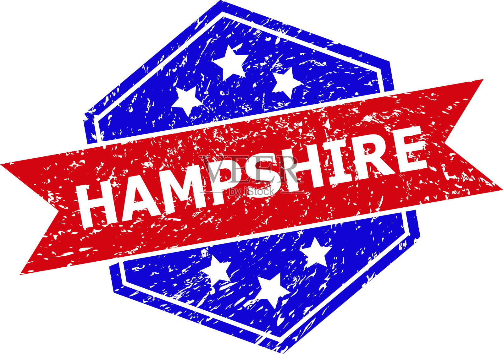 六角双色汉普郡橡胶图章用橡胶插画图片素材