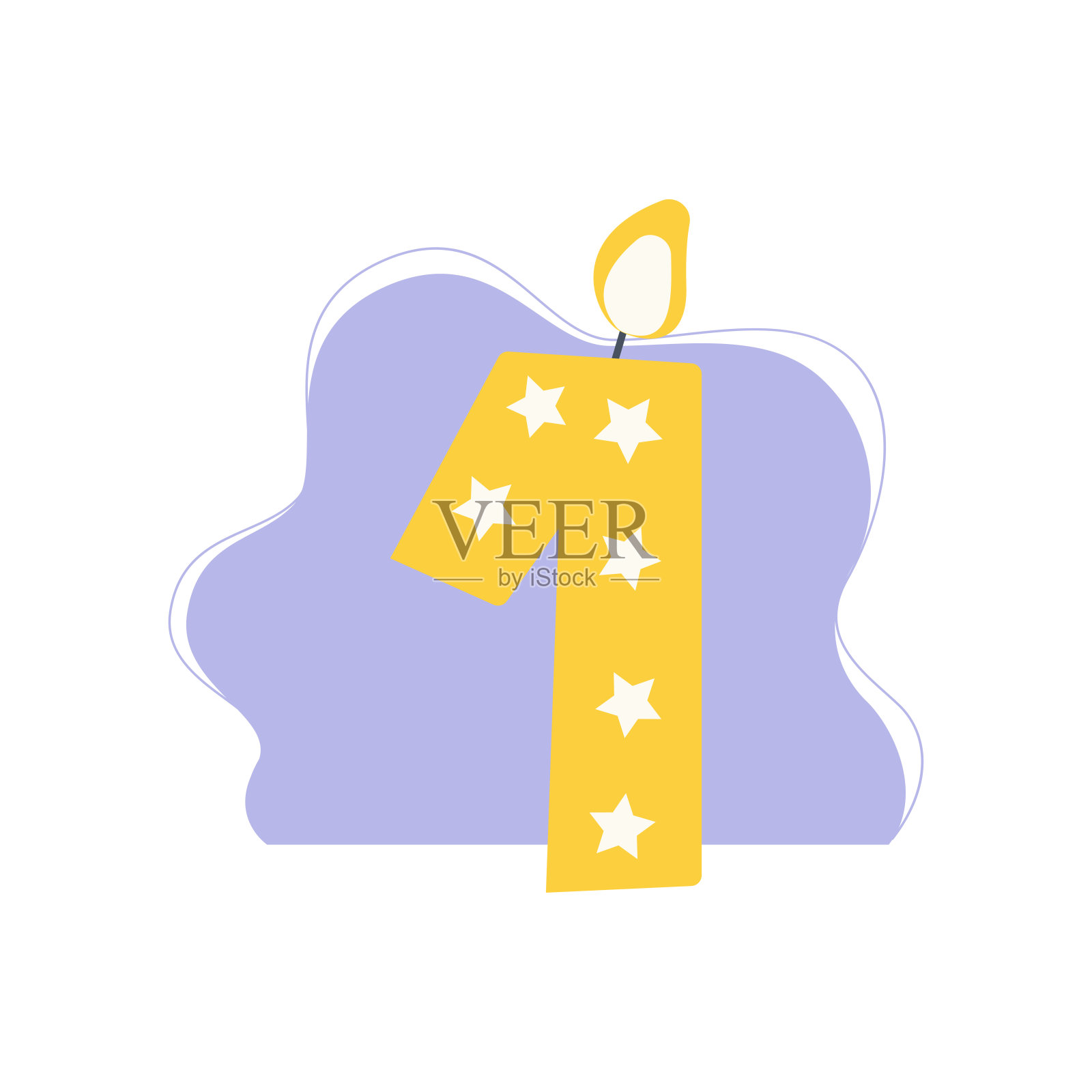 一个生日蜡烛插画图片素材