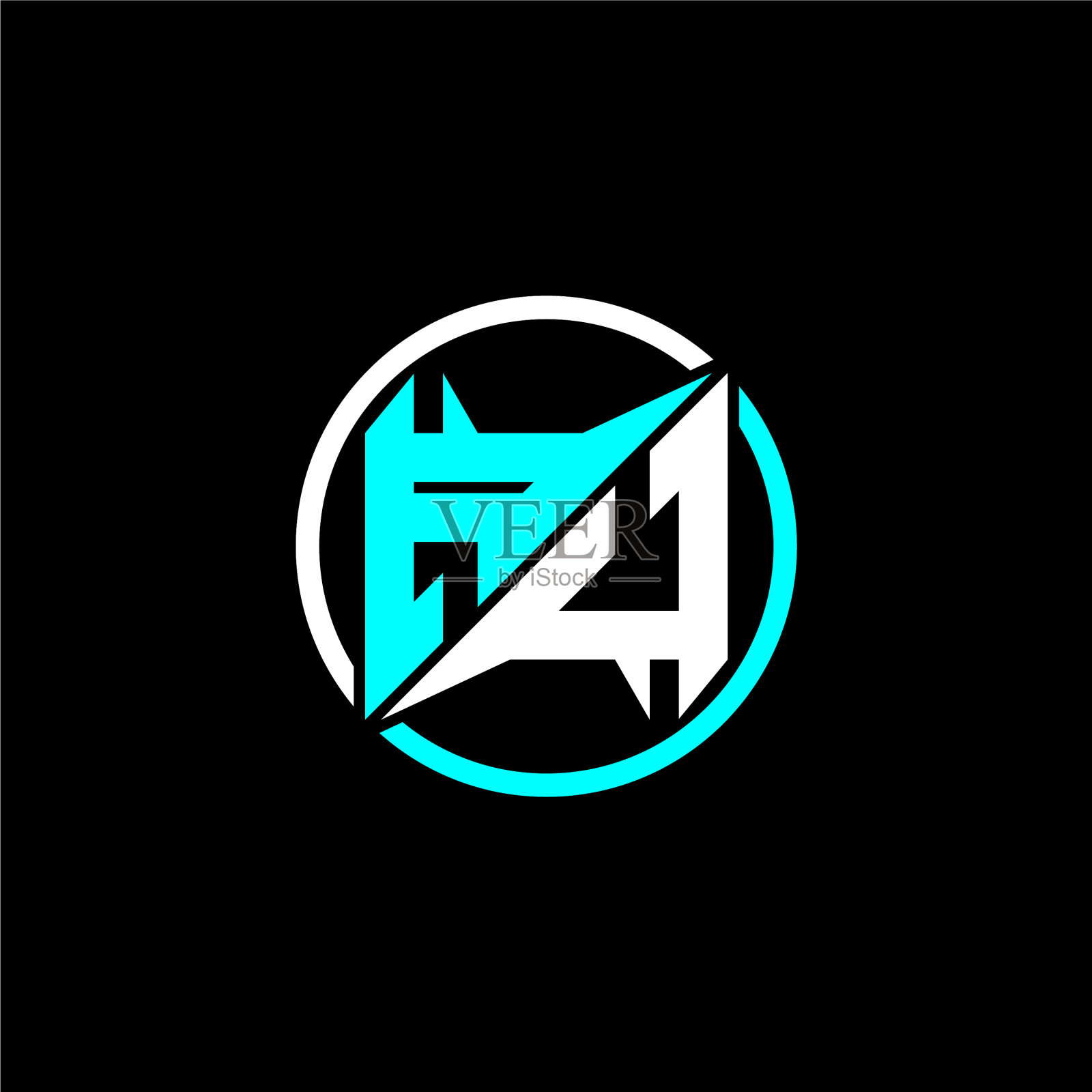 带有首字母的现代极简设计插画图片素材