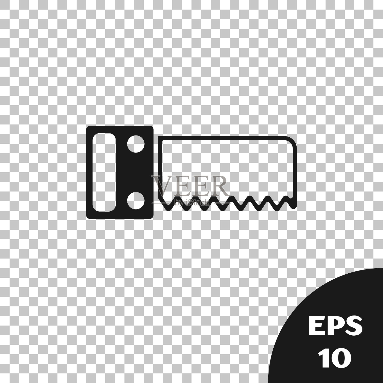 黑手看到图标孤立的透明背景。向量插画图片素材