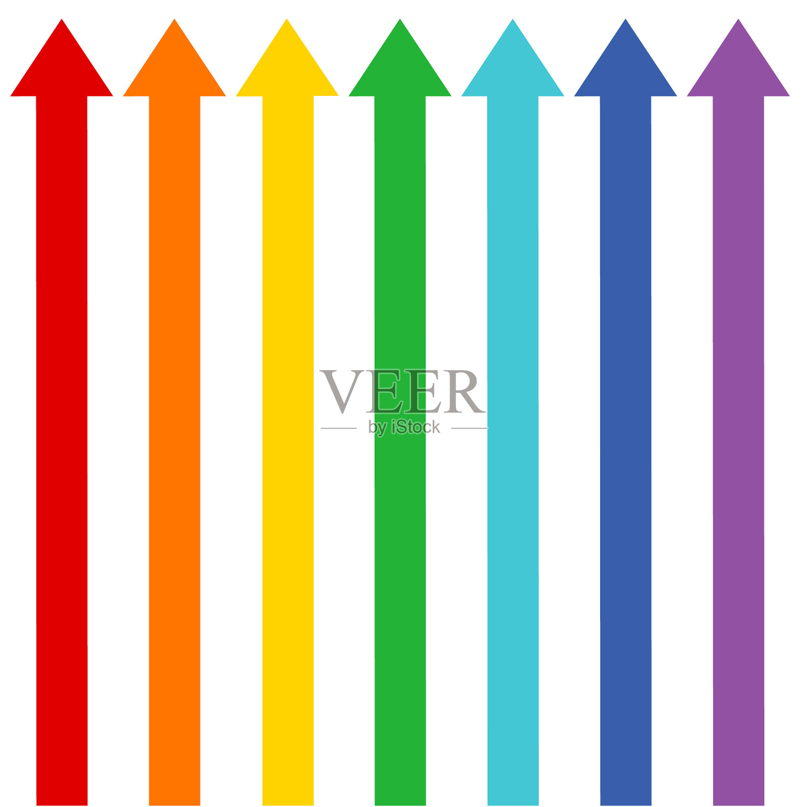 箭头虹彩方向插画图片素材