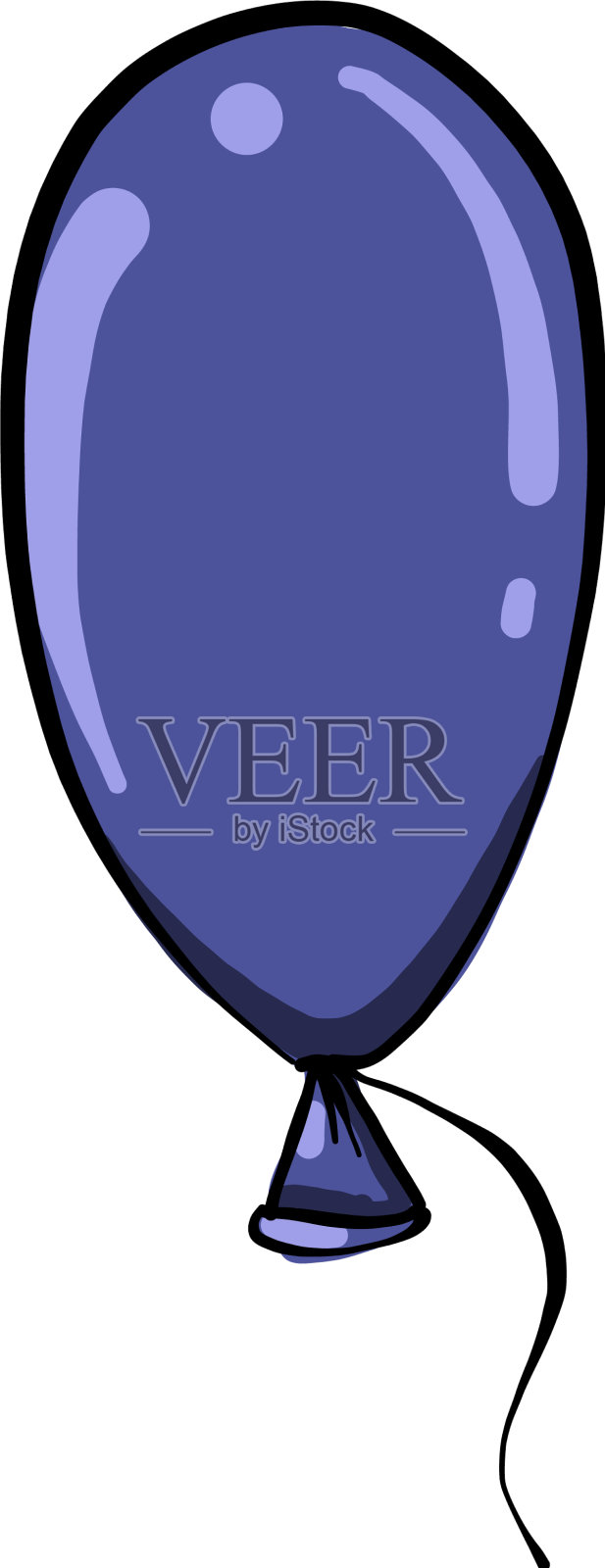 白色背景上的蓝色气球插画图片素材