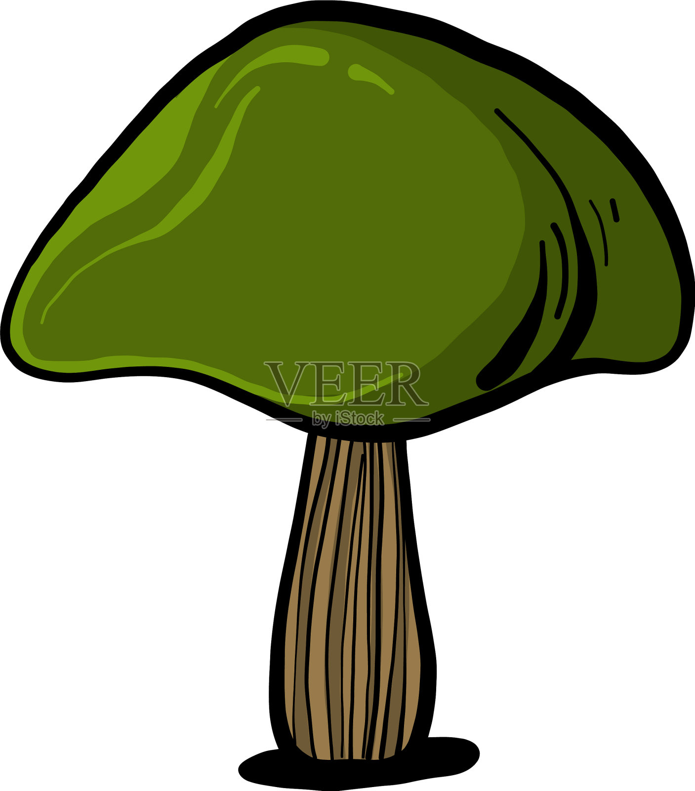 白色背景上的绿色蘑菇设计元素图片