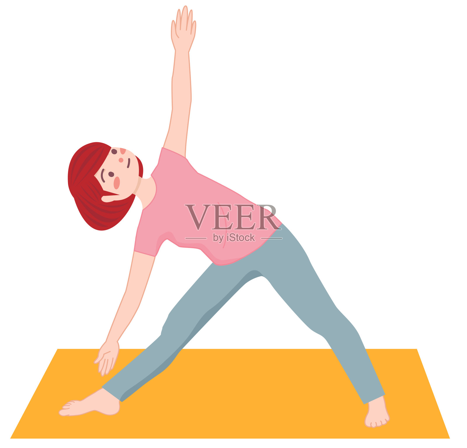 普拉提的姿势。插画图片素材