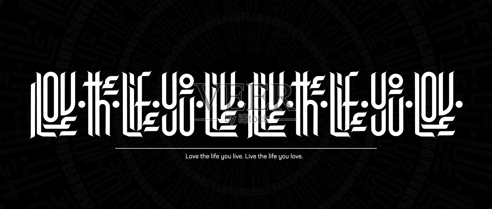 哥德风格的手写体。黑色背景上的激励字母设计元素图片