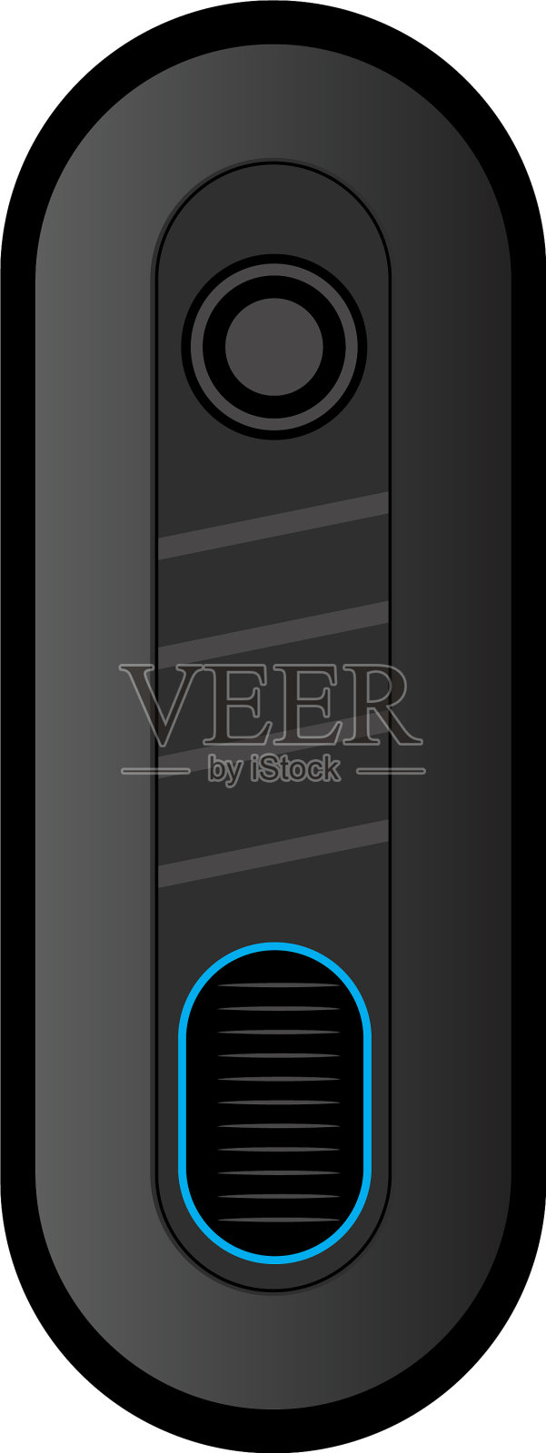 白色背景的门铃摄像头插画图片素材