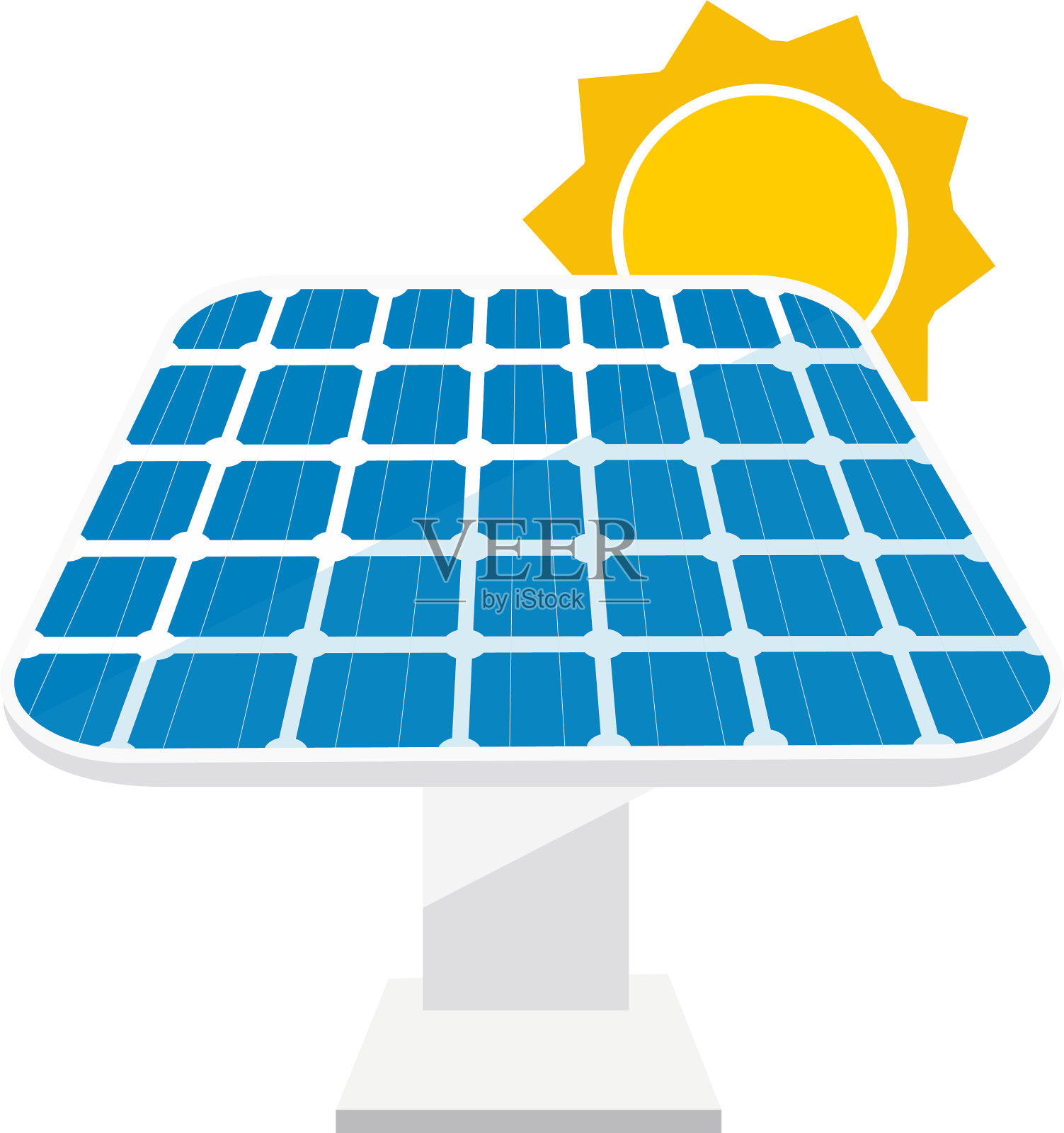 白色背景上的太阳能电池板设计元素图片