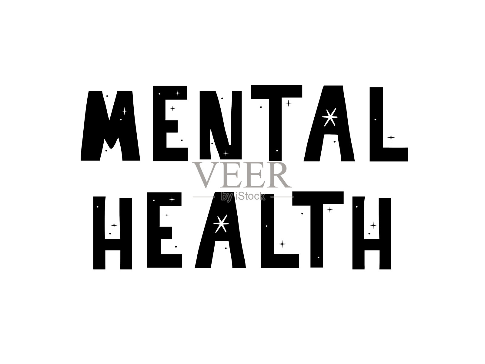 心理健康。精神卫生日的励志名言设计印刷,海报,邀请,t恤,徽章。矢量图插画图片素材