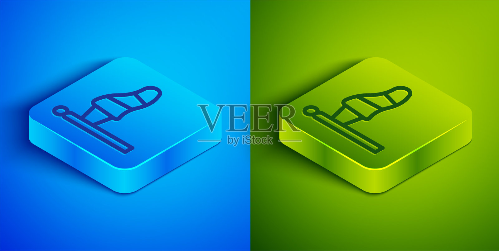 等距线锥气象学风向袋风标图标素材