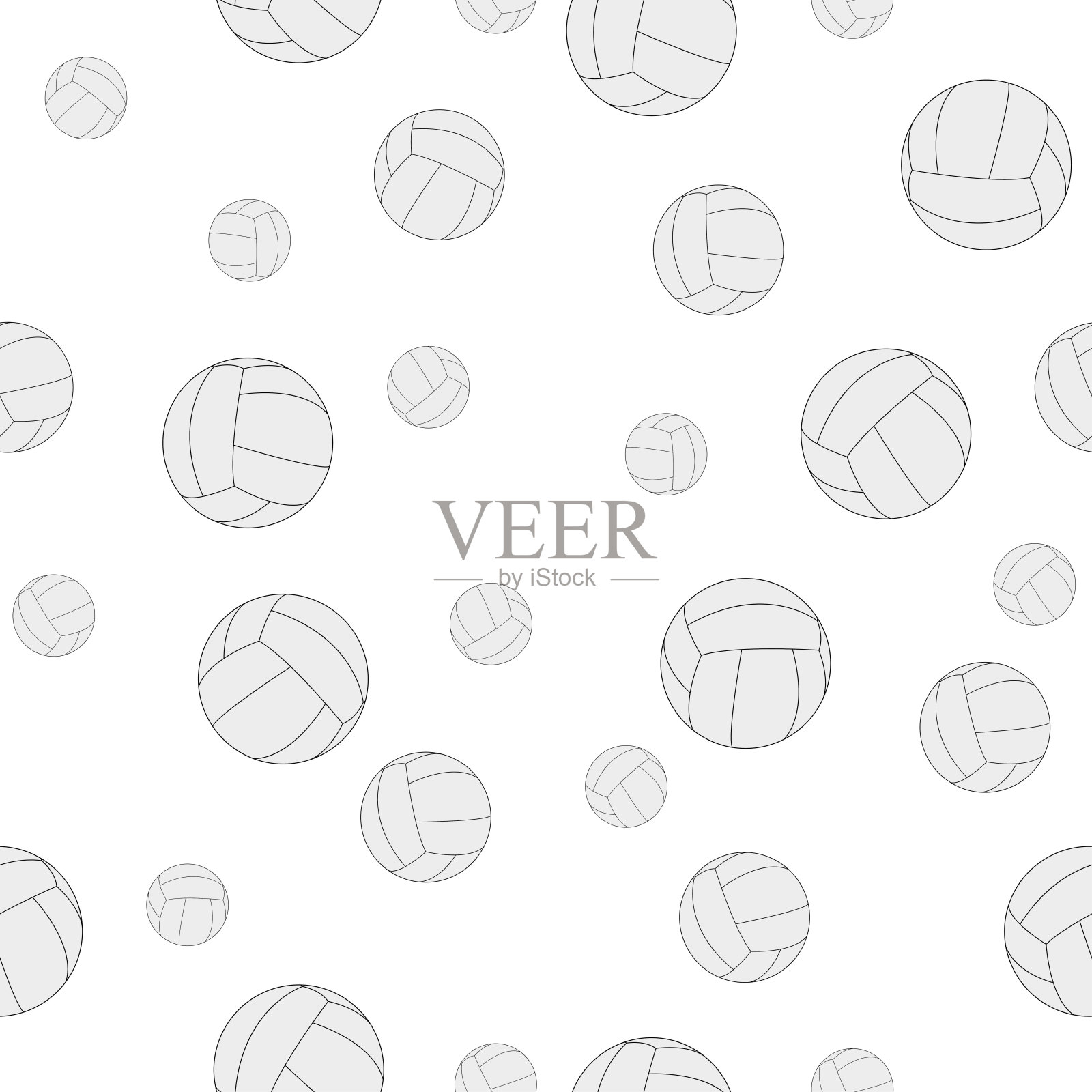 无缝的排球背景。插画图片素材