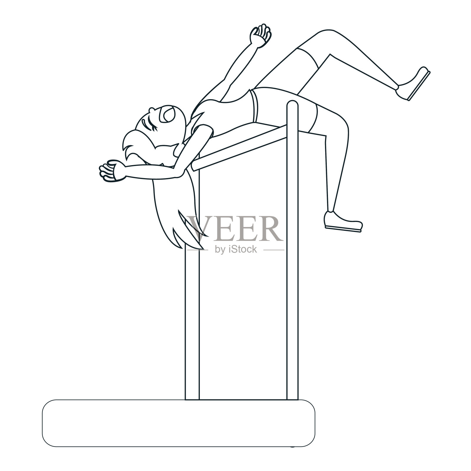 孤立的女运动员性格练习运动插画图片素材