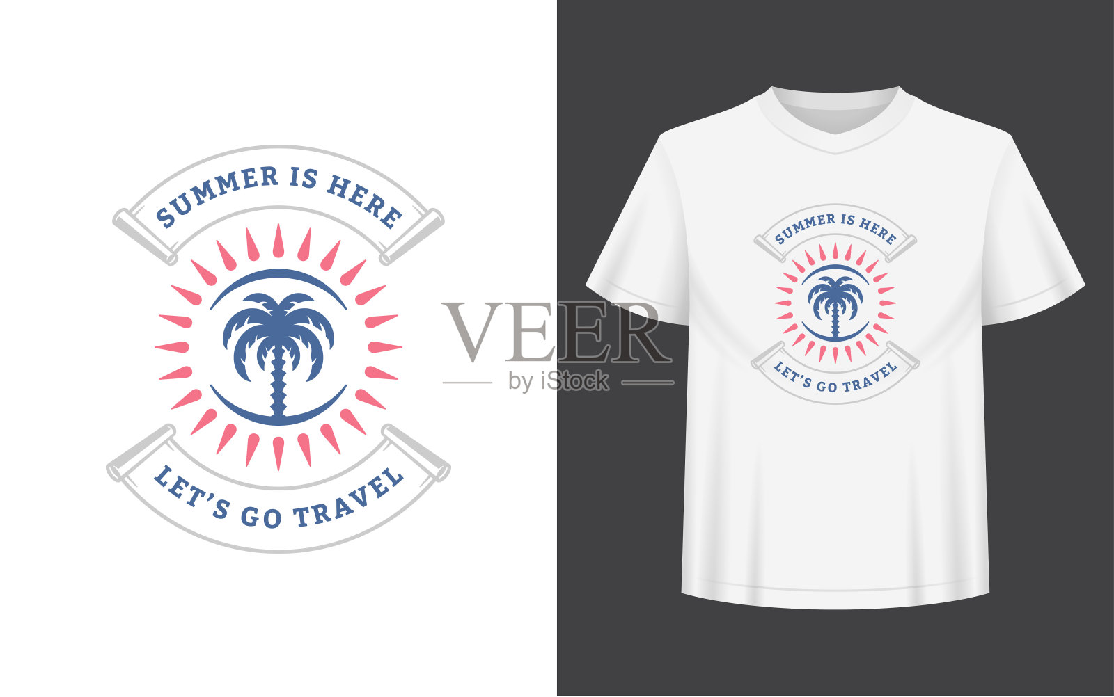 夏日格言或名言可以用在t恤、马克杯、贺卡、照片上插画图片素材