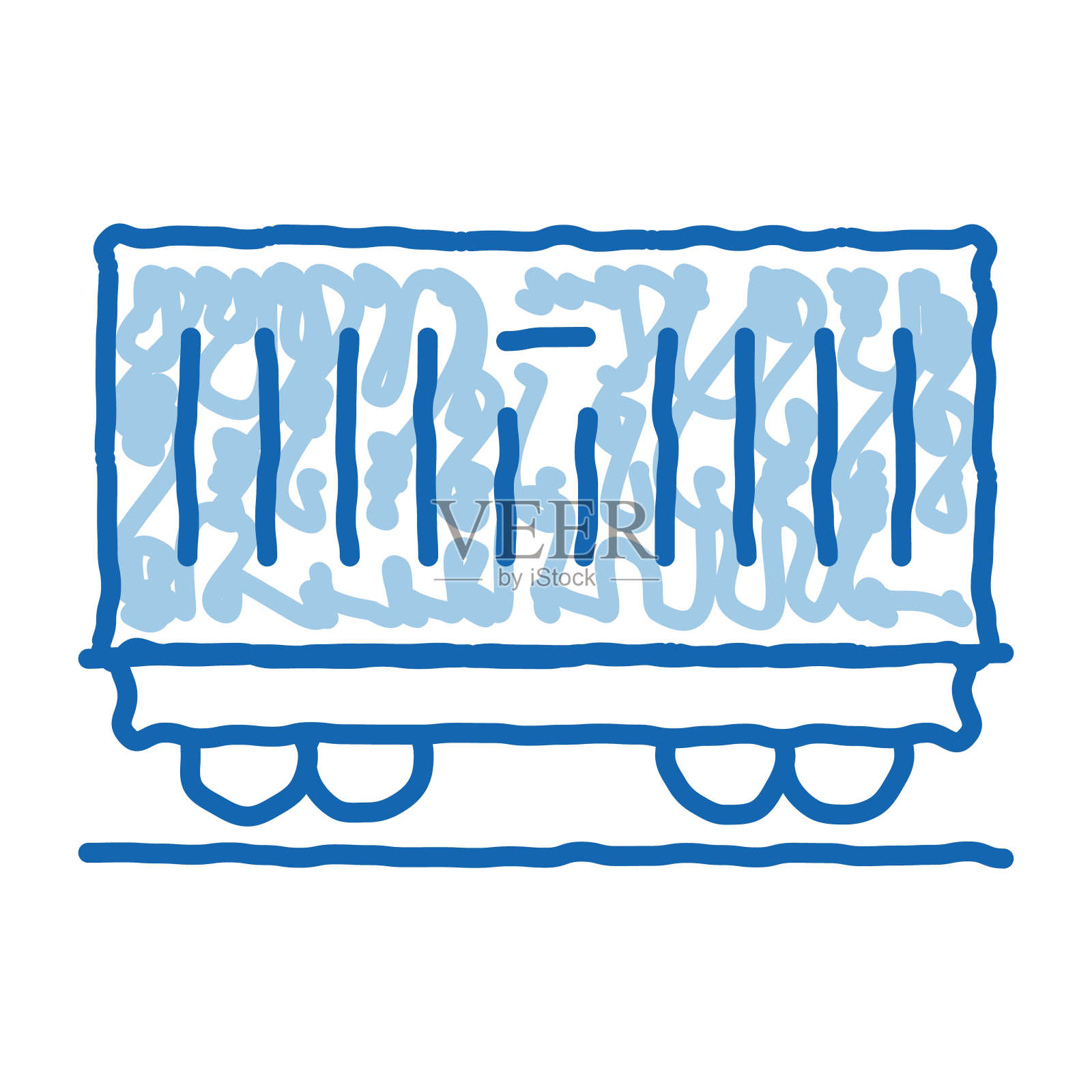 车厢集装箱运输涂鸦图标手绘插图插画图片素材