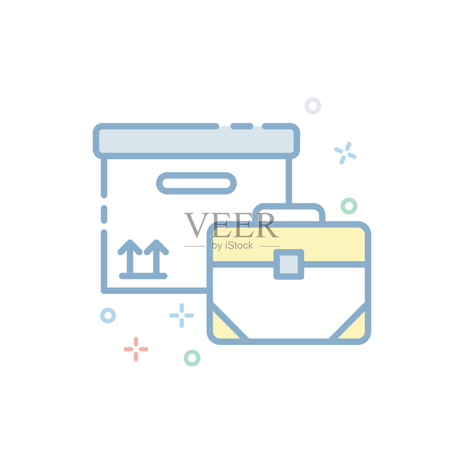 业务物流矢量填充轮廓图标。EPS 10个文件图标素材