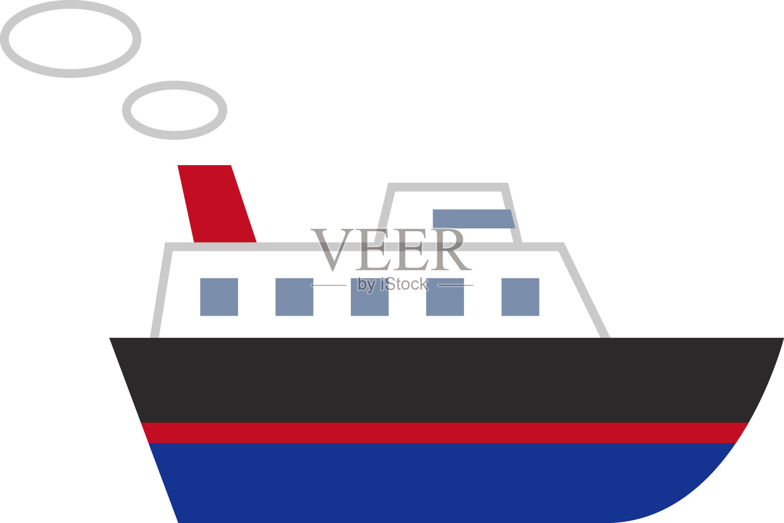 简单的触摸,烟雾弥漫的小船设计元素图片