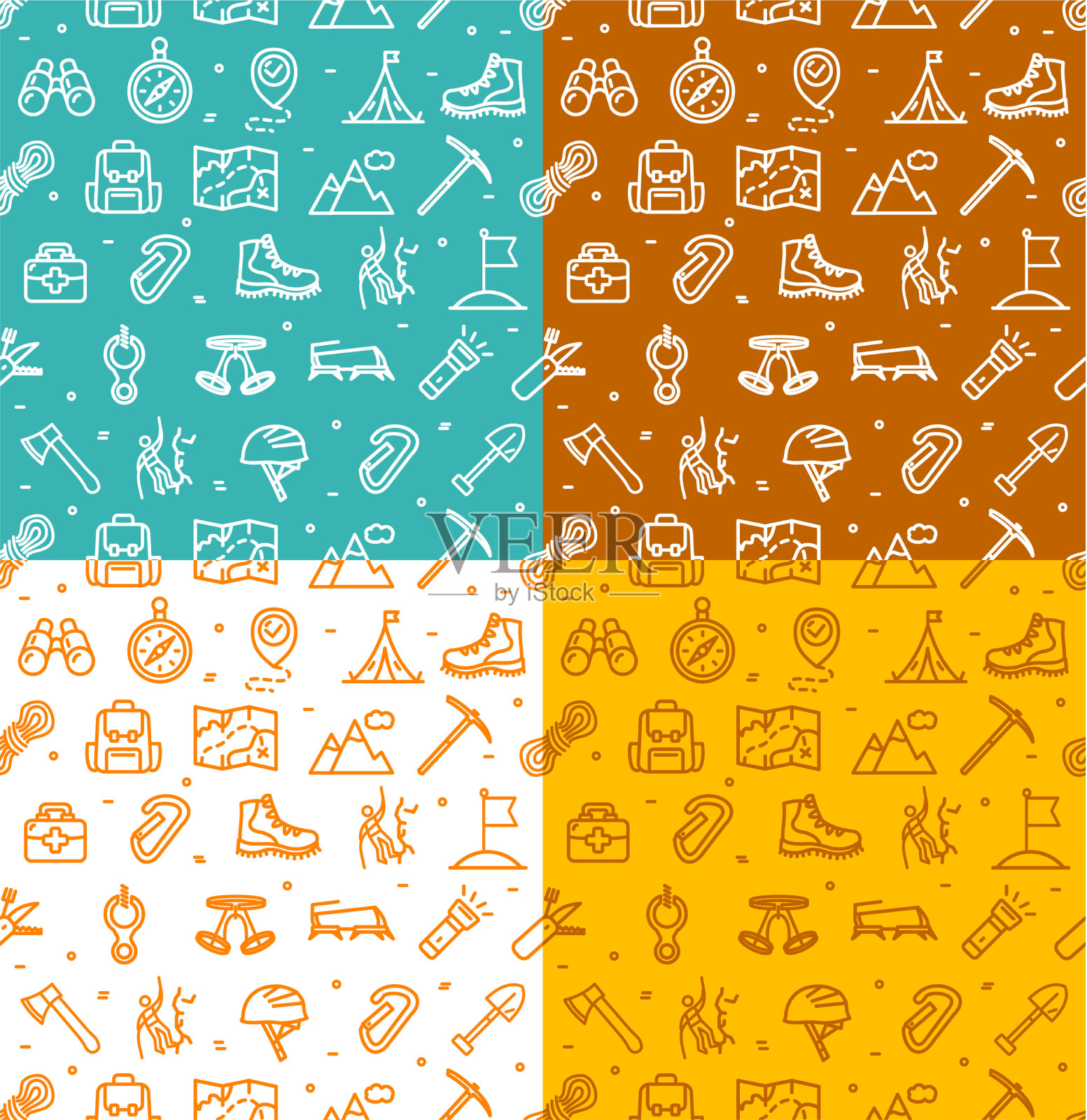 攀岩标志无缝图案背景设置图标素材