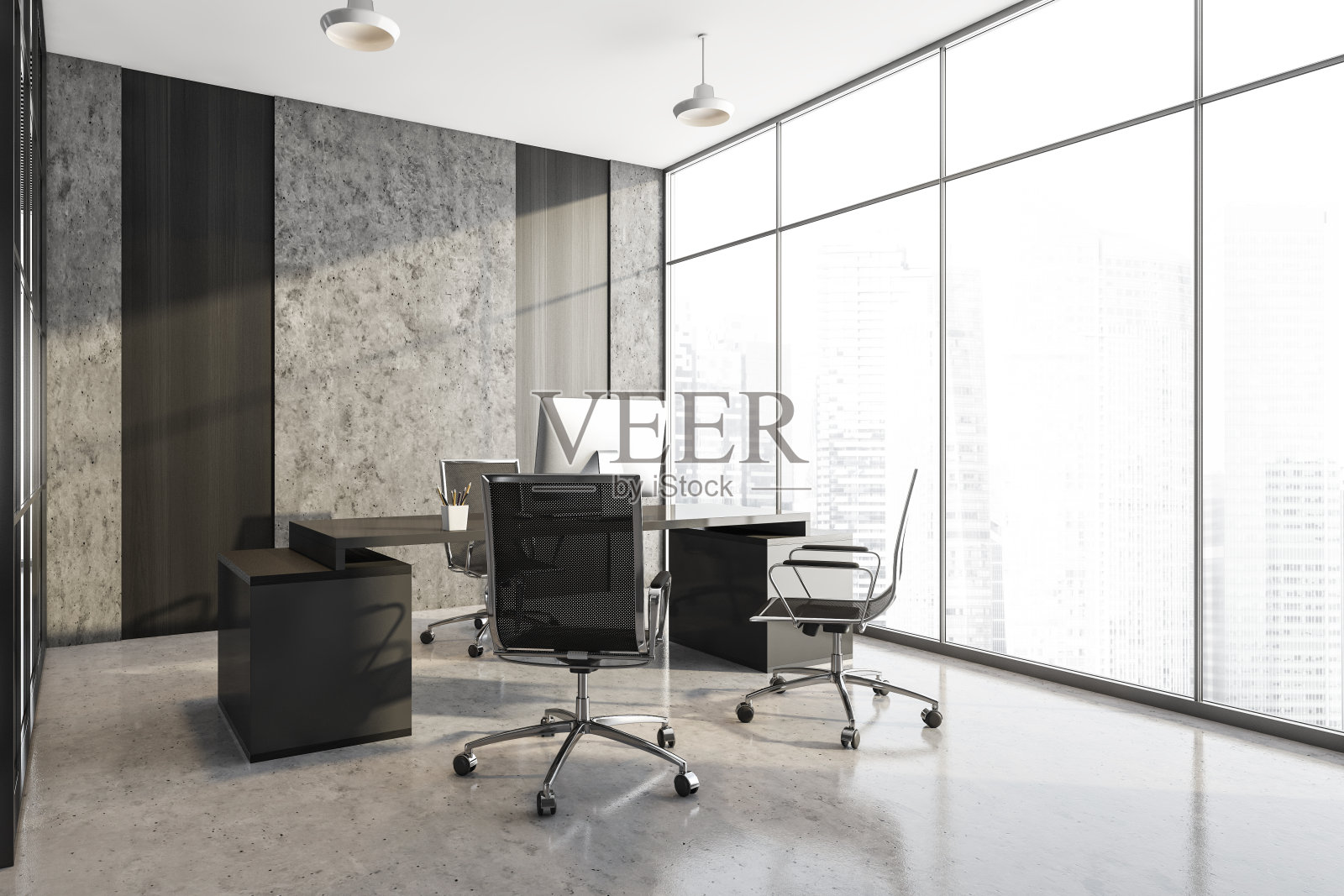 办公室咨询室,靠近窗户有家具照片摄影图片