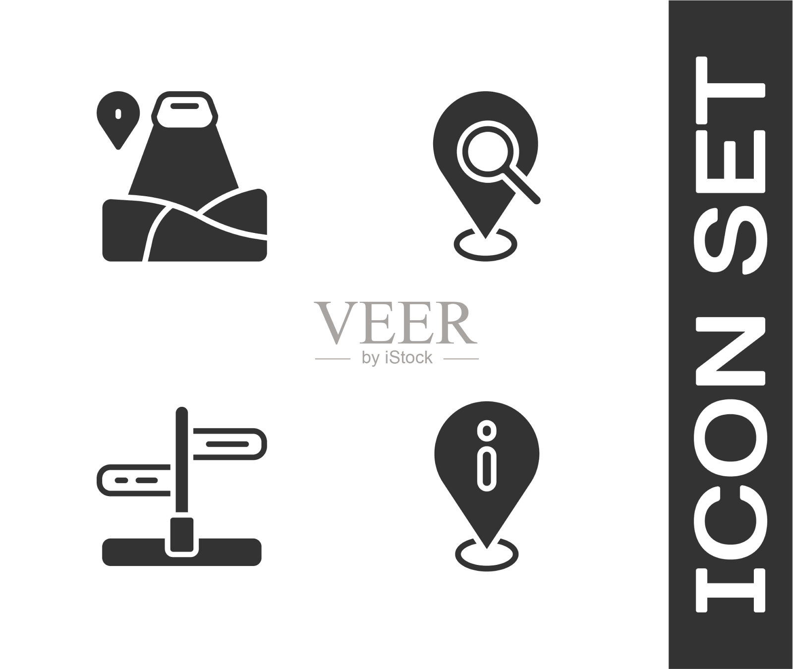 设置位置与信息山路图标素材