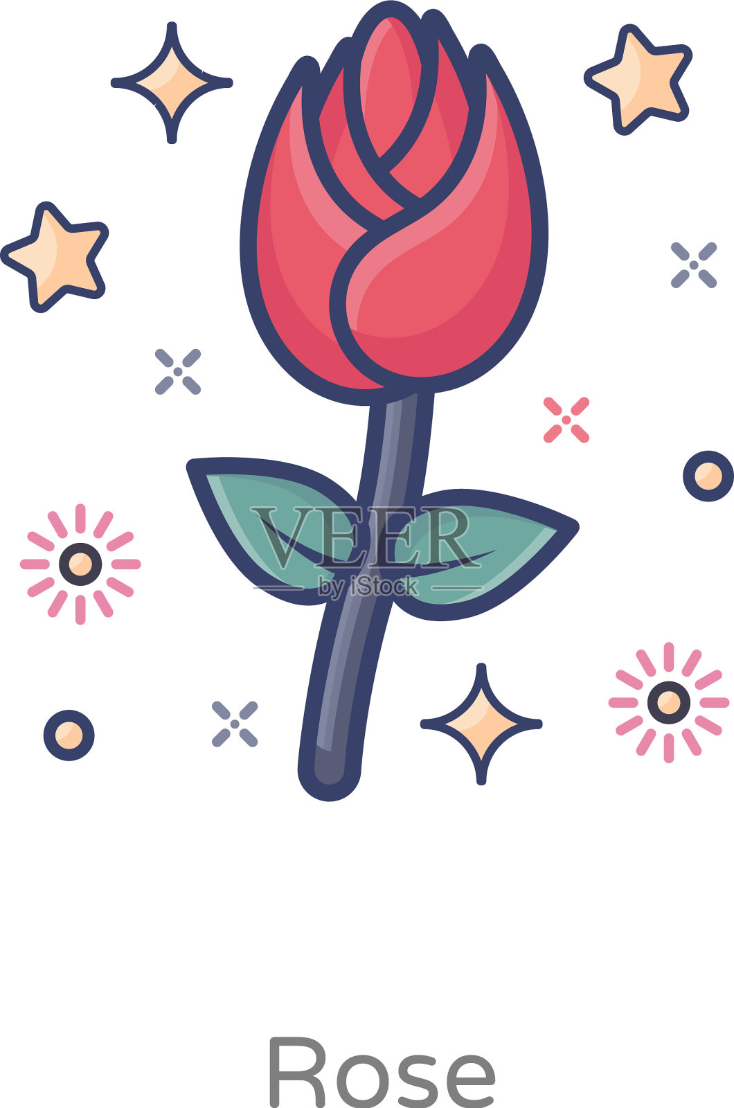 玫瑰插画图片素材