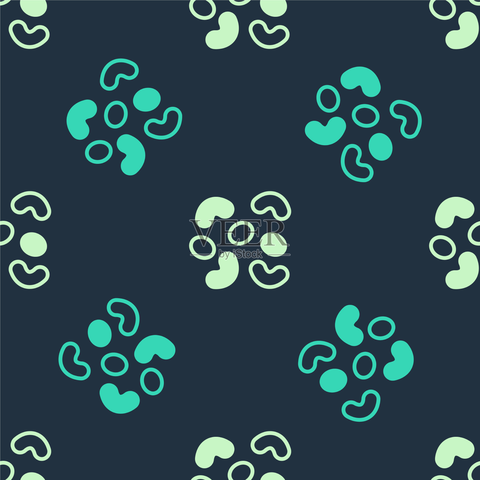 绿色和米色果冻糖果图标隔离无缝插画图片素材