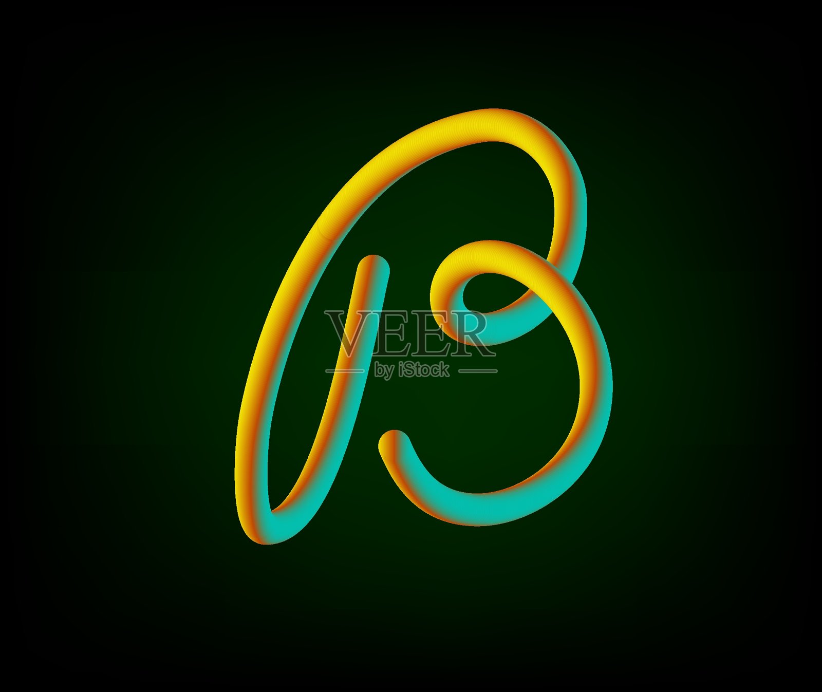 英语字母表中的创意字母。字母与抽象液体形式与网格梯度在白色的背景。矢量插图。插画图片素材