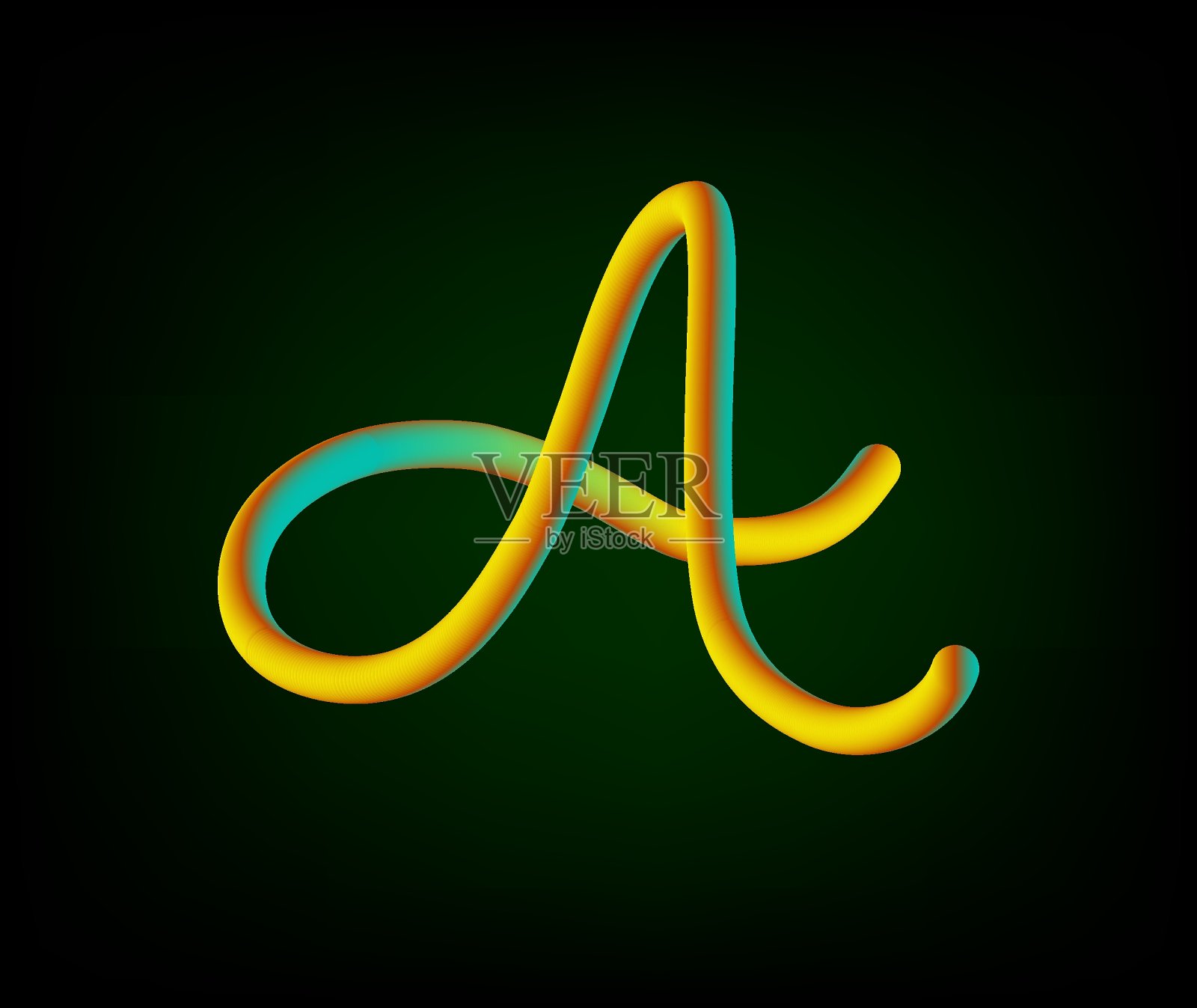 英语字母表中的创意字母。字母与抽象液体形式与网格梯度在白色的背景。矢量插图。插画图片素材