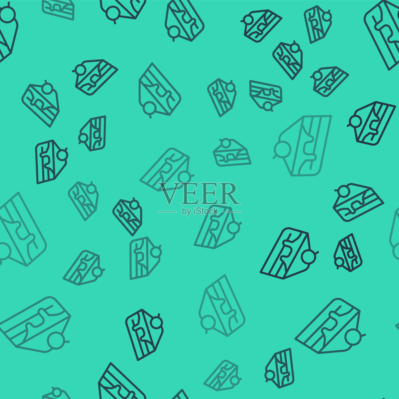 黑线块蛋糕图标隔离无缝插画图片素材