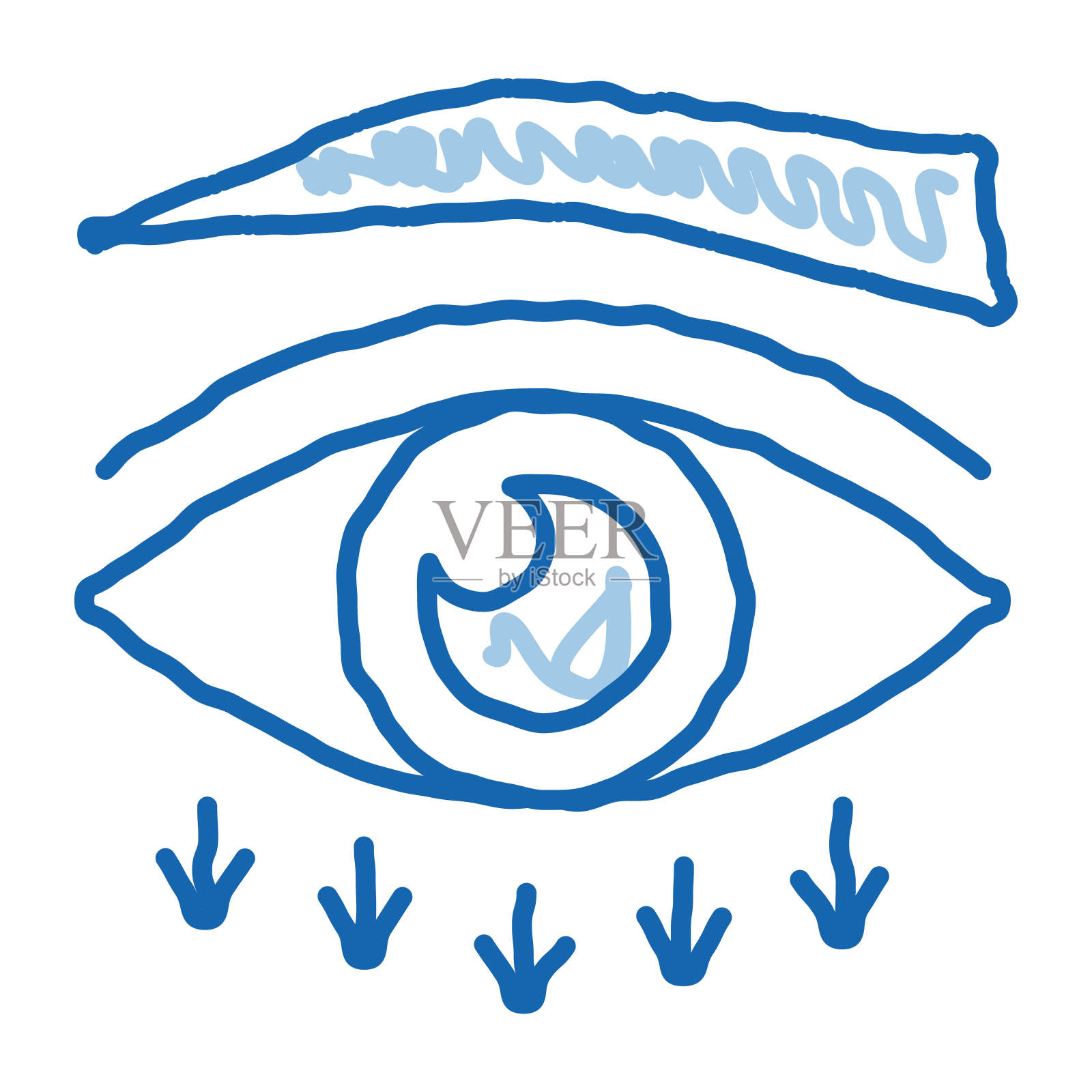 眼睑整形手术涂鸦图标手绘插图插画图片素材